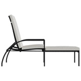 NNEVL Sun Lounger with Footrest PE Rattan Black