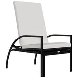 NNEVL Sun Lounger with Footrest PE Rattan Black