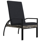 NNEVL Sun Lounger with Footrest PE Rattan Grey