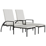NNEVL Sun Loungers 2 pcs with Footrest PE Rattan Brown