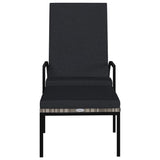 NNEVL Sun Loungers 2 pcs with Footrest PE Rattan Grey