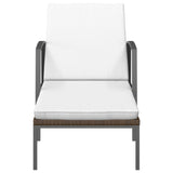 NNEVL Garden Sun Lounger with Cushion Poly Rattan Brown