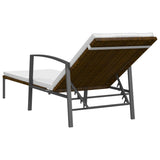NNEVL Garden Sun Lounger with Cushion Poly Rattan Brown