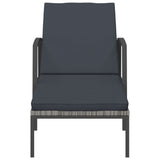 NNEVL Garden Sun Lounger with Cushion Poly Rattan Grey