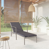 NNEVL Garden Sun Lounger with Cushion Poly Rattan Grey