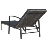 NNEVL Sun Loungers 2 pcs with Table Poly Rattan Grey
