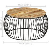 NNEVL Coffee Table Ø68 cm Rough Mango Wood