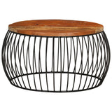 NNEVL Coffee Table Ø68 cm Solid Reclaimed Wood