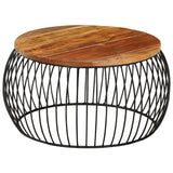 NNEVL Coffee Table Ø68 cm Solid Reclaimed Wood