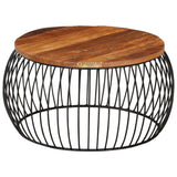 NNEVL Coffee Table Ø68 cm Solid Reclaimed Wood
