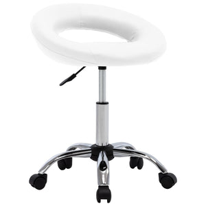 NNEVL Swivel Dining Chair White Faux Leather