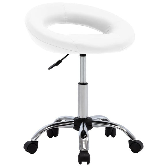 NNEVL Swivel Dining Chair White Faux Leather