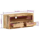 NNEVL TV Cabinet 88x30x40 cm Solid Wood Mango