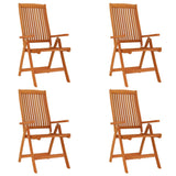 NNEVL 5 Piece Garden Dining Set Solid Wood Eucalyptus