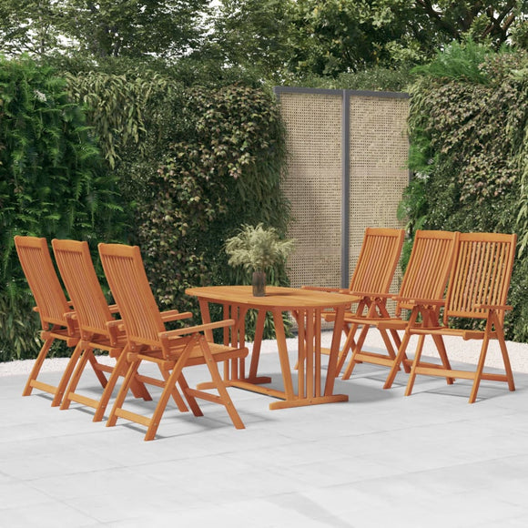 NNEVL Folding Garden Chairs 6 pcs Solid Wood Eucalyptus