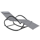 NNEVL Rocking Sun Lounger Grey Steel and Textilene