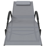 NNEVL Rocking Sun Lounger Grey Steel and Textilene