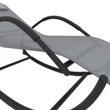 NNEVL Rocking Sun Lounger Grey Steel and Textilene