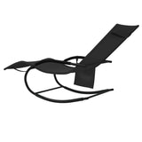 NNEVL Rocking Sun Loungers 2 pcs Black Steel and Textilene