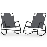 NNEVL Rocking Sun Loungers 2 pcs Grey Steel and Textilene