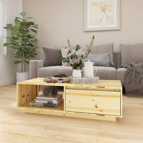 NNEVL Coffee Table 110x50x33.5 cm Solid Firwood