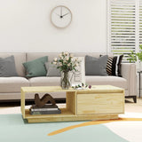 NNEVL Coffee Table 110x50x33.5 cm Solid Pinewood