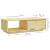 NNEVL Coffee Table 110x50x33.5 cm Solid Pinewood