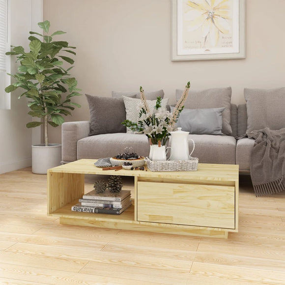 NNEVL Coffee Table 110x50x33.5 cm Solid Pinewood
