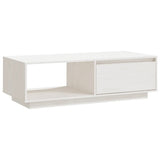 NNEVL Coffee Table White 110x50x33.5 cm Solid Pinewood