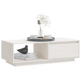 NNEVL Coffee Table White 110x50x33.5 cm Solid Pinewood