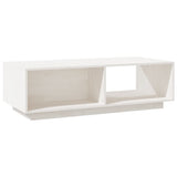 NNEVL Coffee Table White 110x50x33.5 cm Solid Pinewood
