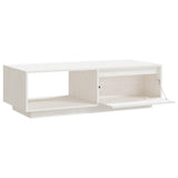 NNEVL Coffee Table White 110x50x33.5 cm Solid Pinewood