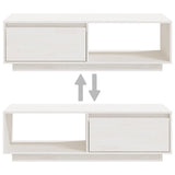 NNEVL Coffee Table White 110x50x33.5 cm Solid Pinewood