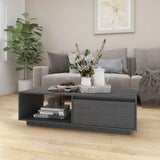 NNEVL Coffee Table Grey 110x50x33.5 cm Solid Pinewood