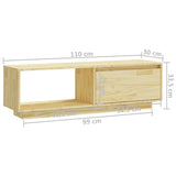 NNEVL TV Cabinet 110x30x33.5 cm Solid Pinewood