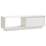 NNEVL TV Cabinet White 110x30x33.5 cm Solid Pinewood