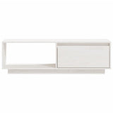 NNEVL TV Cabinet White 110x30x33.5 cm Solid Pinewood