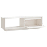 NNEVL TV Cabinet White 110x30x33.5 cm Solid Pinewood