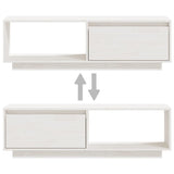 NNEVL TV Cabinet White 110x30x33.5 cm Solid Pinewood
