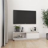 NNEVL TV Cabinet White 110x30x33.5 cm Solid Pinewood