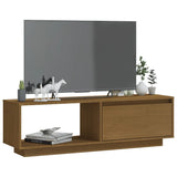NNEVL TV Cabinet Honey Brown 110x30x33.5 cm Solid Pinewood