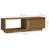 NNEVL TV Cabinet Honey Brown 110x30x33.5 cm Solid Pinewood