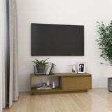 NNEVL TV Cabinet Honey Brown 110x30x33.5 cm Solid Pinewood