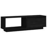 NNEVL TV Cabinet Black 110x30x33.5 cm Solid Pinewood