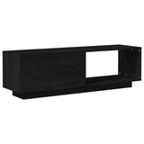 NNEVL TV Cabinet Black 110x30x33.5 cm Solid Pinewood