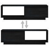 NNEVL TV Cabinet Black 110x30x33.5 cm Solid Pinewood
