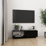 NNEVL TV Cabinet Black 110x30x33.5 cm Solid Pinewood