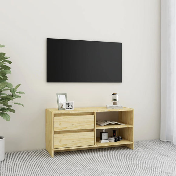 NNEVL TV Cabinet 80x31x39 cm Solid Pinewood
