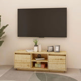NNEVL TV Cabinet 110x30x40 cm Solid Firwood