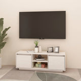 NNEVL TV Cabinet White 110x30x40 cm Solid Pinewood